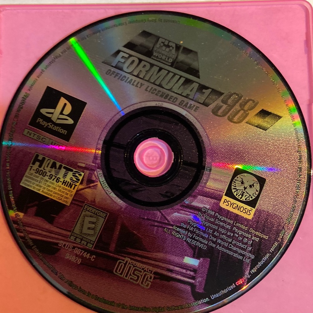 Sony PlayStation formula 1 1998